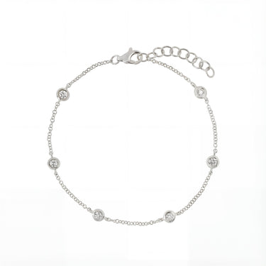 5 Stones Bezel Set Diamond Bracelet 0.3CTW - Beyon Diamond