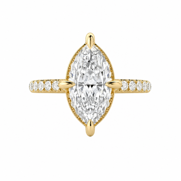 Vintage Pavé With Halo Marquise Cut Diamond Ring