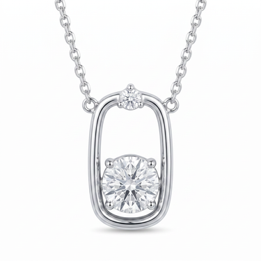 Diamond Safety Pin Pendant Necklace