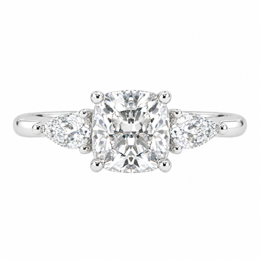 Florence Three Stone Cushion Cut Diamond Ring