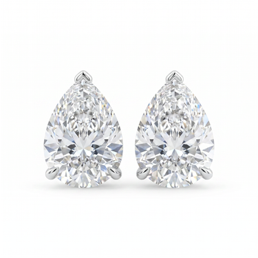 Solitaire Pear Diamond Earring in Three Prong Setting