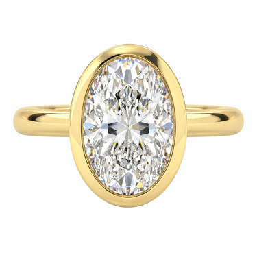 Bezel Pavé Oval Cut Diamond Ring