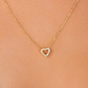 Small Diamond Heart Necklace 0.1 CTW - Le Bezel