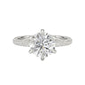 6 Prong 3 Row Pavé Round Cut Engagement Ring - Beyon Diamond