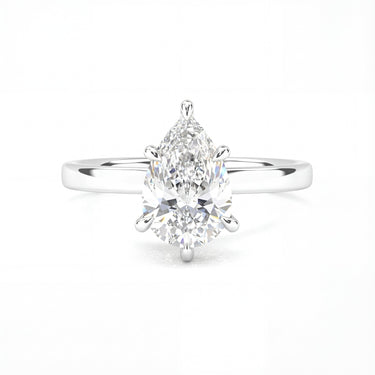 6 Prong Solitaire Pear Cut Diamond Ring - Beyon Diamond