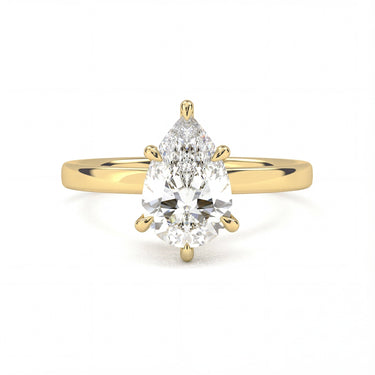 6 Prong Solitaire Pear Cut Diamond Ring - Beyon Diamond