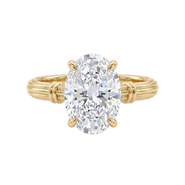 Oval Cut Diamond Roman Column Ring