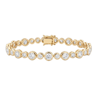 Graduated Round Diamond Bezel Tennis Bracelet
