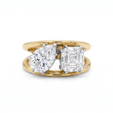 Pear & Asscher Cut Toi Et Moi Diamond Ring