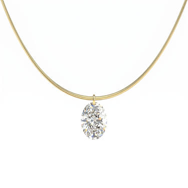 Oval Cut Diamond Snake Chain Necklace