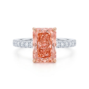 Pink Radiant Diamond Pavé Engagement Ring