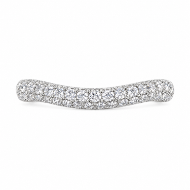 Curved Pavé Diamond Contour Wedding Band