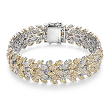 Golden Feather Yellow Diamond Bracelet