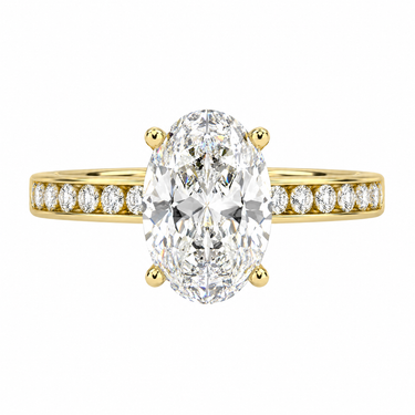 Channel Setting Pavé Engagement Ring Oval Cut