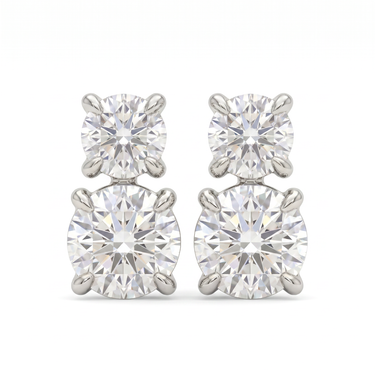 Two-Stone Diamond Stud Earrings