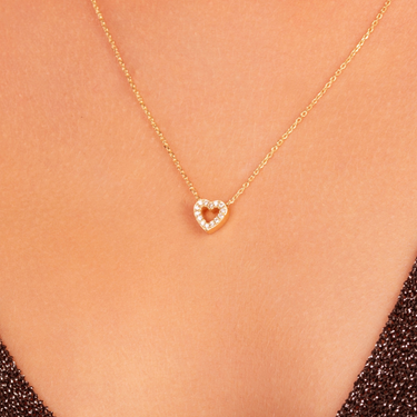 Small Diamond Heart Necklace 0.1 CTW - Le Bezel