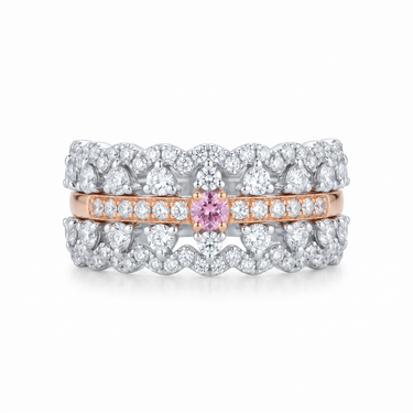 Pink Diamond Three-Ring Stack Set