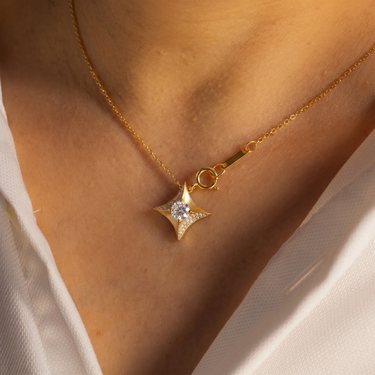 North Star Diamond Pendant Necklace