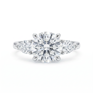 Florence Three Stone Round Cut Diamond Ring