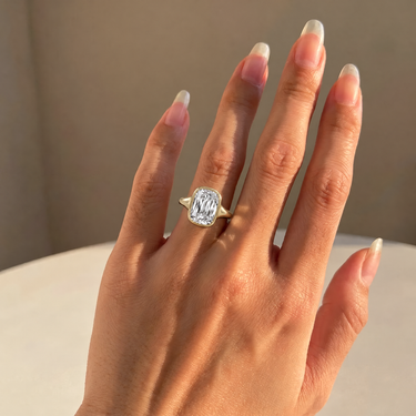 Bezel Ashoka Cut Diamond Engagement Ring