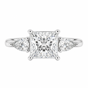 Florence Three Stone Princess Cut Diamond Ring