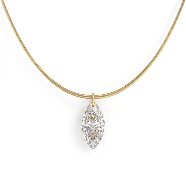 Marquise Cut Diamond Snake Chain Necklace