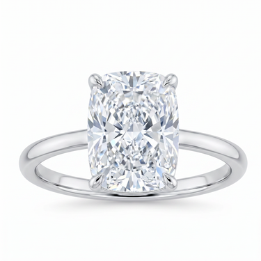 Elongated Cushion Cut Prong Setting Solitaire Diamond Engagement Ring