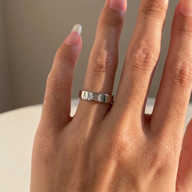 Emerald Cut Flush-Set Diamond Band
