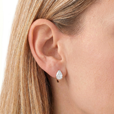 Pear Shape Diamond Hoop Earrings