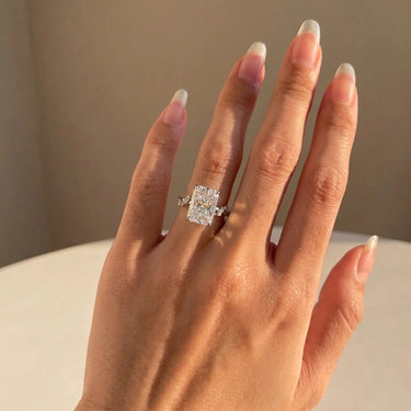 Radiant Cut Floral Twist Diamond Engagement Ring