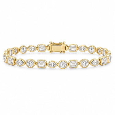 Mixed Cut Diamond Bezel Tennis Bracelet