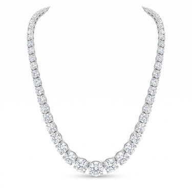 6ctw Graduated Round Cut Tennis Bracelet Diamond Necklace