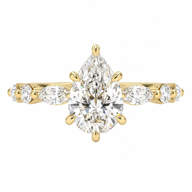 Pear Cut With Marquise Side Stone Diamond Ring
