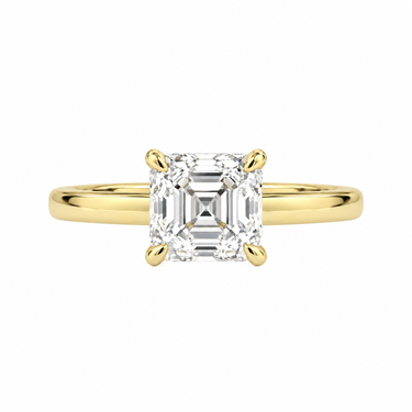 4 Prong Solitaire Asscher Cut Diamond Ring