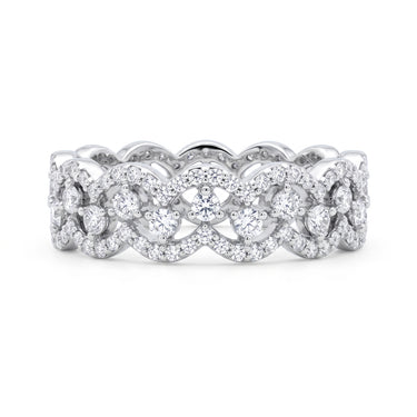 Round Diamond Lace Edge Wedding Band
