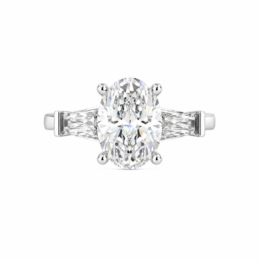 Vivienne Three Stone Oval Cut Diamond Ring