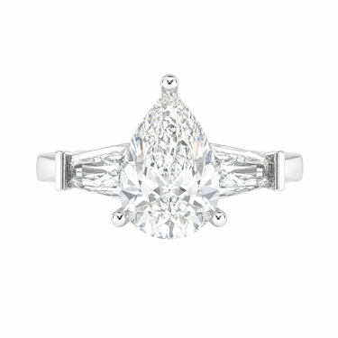 Vivienne Three Stone Pear Cut Diamond Ring