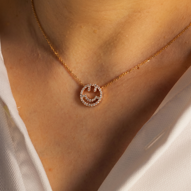 Diamond Smiley Face Necklace