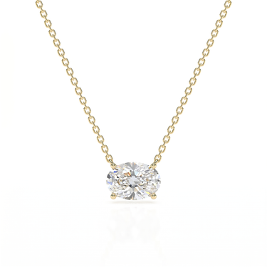Oval Diamond Solitaire Necklace