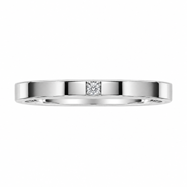 Single Diamond Accent Wedding Band