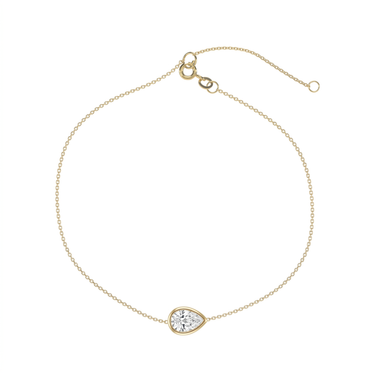 Solitaire East West Pear Cut Diamond Bracelet in Bezel Setting