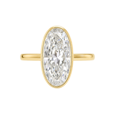 Moval Cut Diamond Bezel Engagement Ring