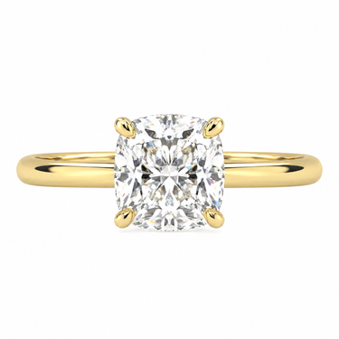 4 Prong Solitaire Cushion Cut Diamond Ring