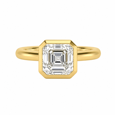 Bezel Asscher Cut Diamond Ring