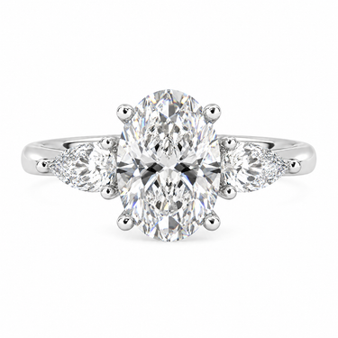 Amelie Three Stone Oval Cut Diamond Ring