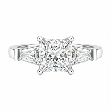 Vivienne Three Stone Princess Cut Diamond Ring