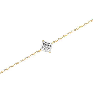 Solitaire Asscher Cut Diamond Bracelet - Le Bezel 