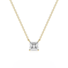 Asscher Diamond Solitaire Necklace - Le Bezel 