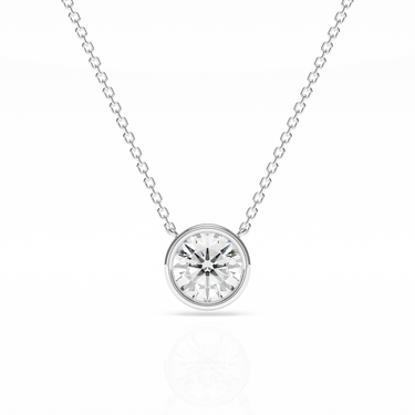Bezel Round Diamond Solitaire Necklace 0.25CT-1CT 18K Gold Vermeil Real Diamond - Le Bezel 