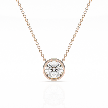 Bezel Round Diamond Solitaire Necklace 0.25CT-1CT 18K Gold Vermeil Real Diamond - Le Bezel 